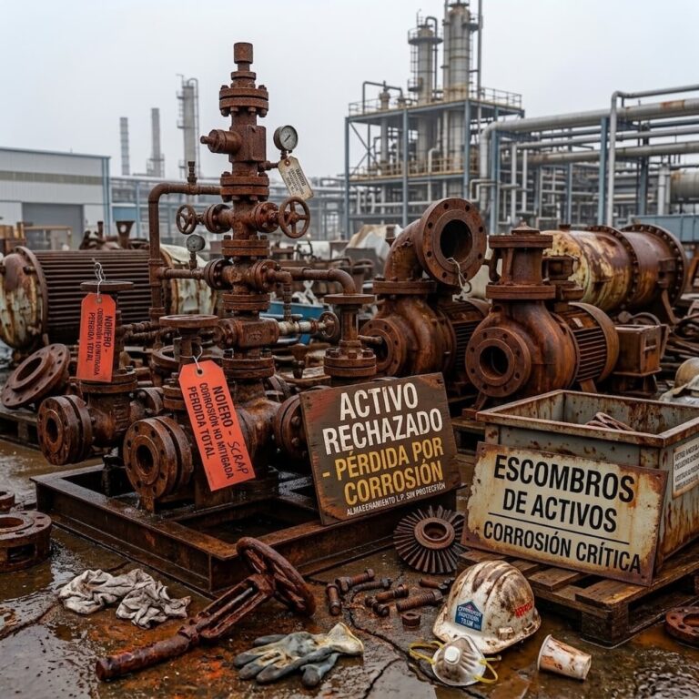 Equipos industriales almacenados con riesgo de corrosión